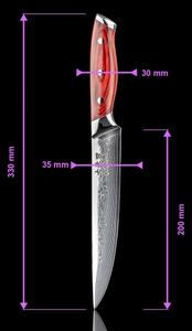 Gudaro - Damaškový porcovací nůž KENSHO 8", 67 vrstev oceli, délka 20 cm