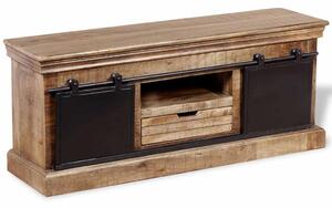 TV stolek s 2 posuvnými dvířky mangovníkové dřevo 110x30x45 cm 244019