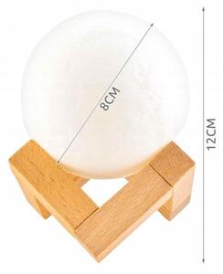 ISO 9509 3D Lampička měsíc Moon Light 8 cm