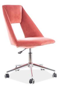 PAX Velvet kancelářská židle, starorůžová
