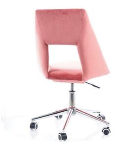 PAX Velvet kancelářská židle, starorůžová