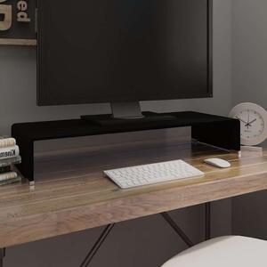 TV stolek / podstavec na monitor sklo černý 80x30x13 cm 244137