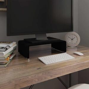 TV stolek / podstavec na monitor černé sklo 40x25x11 cm 244134