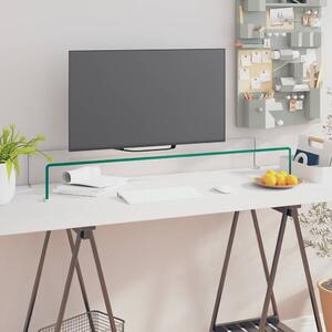 TV stolek / podstavec na monitor čiré sklo 100x30x13 cm 244131