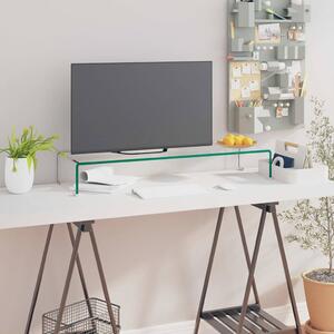 TV stolek / podstavec na monitor čiré sklo 90x30x13 cm 244130