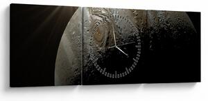 Obraz planety ve vesmíru (s hodinami) (90x30 cm)