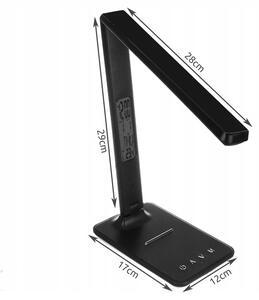 Verk 12256 LED stolní lampa s meteo stanicí černá