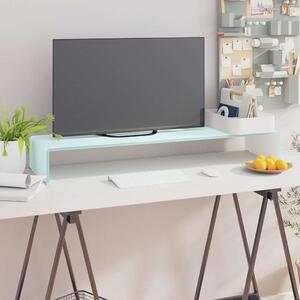 TV stolek / podstavec na monitor sklo zelený 100 x 30 x 13 cm 244147
