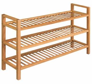 Botník se 3 policemi 100 x 27 x 60 cm masivní dubové dřevo 244209