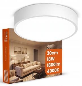 Bílé kulaté stropní LED svítidlo 18 W, 1800 lm, 30 cm, neutrální bílá, IP20