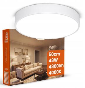 Bílé kulaté stropní LED svítidlo 48 W, 4800 lm, 4000 K, 50 cm, neutrální bílá, IP20