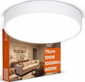 Bílé kulaté stropní LED svítidlo 100 W, 10000 lm, 75 cm, neutrální bílá, IP20