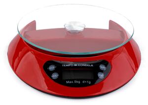 TEMPO-KONDELA GELSA, digitální kuchyňská váha, červená