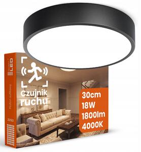 Kulaté stropní LED svítidlo 18 W, 1800 lm, 30 cm, s pohybovým čidlem, neutrální bílá, IP20