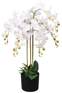 Umělá rostlina orchidej s květináčem 75 cm bílá 244425
