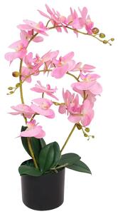 Umělá rostlina orchidej s květináčem 65 cm růžová 244424