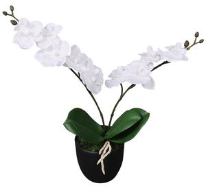 Umělá rostlina orchidej s květináčem 30 cm bílá 244420