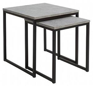 AROZ SET konferenční stolek LAW/40+LAW/50, beton chicago světle šedý/černá