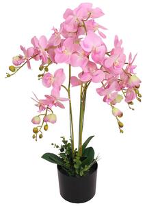 Umělá rostlina orchidej s květináčem 75 cm růžová 244426