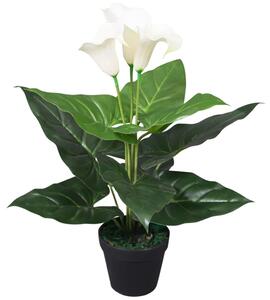 Umělá rostlina kala s květináčem 45 cm bílá 244443