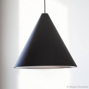 FLOS String light závěsné světlo, kabel 12 m, kužel, stmívatelný, Černá, Obývací pokoj / jídelna, Hliník, Design