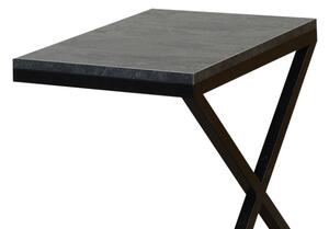 NYX konferenční stolek, mramor uhelný/černý kov
