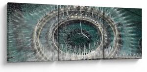 Obraz fontány (s hodinami) (90x30 cm)