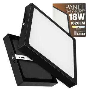 Černé čtvercové stropní LED svítidlo 18 W, neutrální bílá