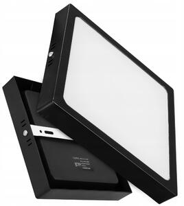 Černý přisazený LED panel 24 W, 2160 lm, neutrální bílá 4500 K, 20 × 20 cm