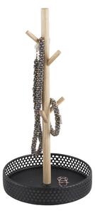 PRESENT TIME Dřevěný stojan na šperky s černým podstavcem Merge ∅ 16 cm × 31,5 cm