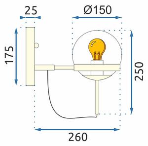 Toolight - Nástěnná lampa E27 60W APP910-1W, zlatá, OSW-06678
