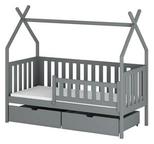 Legno Dětská postel ve tvaru stanu Šimon šedá Rozměr (cm): 80x160