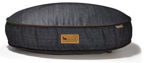 Tmavě modrý pelíšek pro psa ø 70 cm Round Bed Denim Medieval Blue / Dark Chocolate S – P.L.A.Y