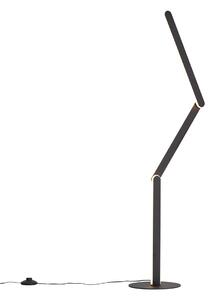 Designová stojací lampa černá vč. LED s 3-stupňovým stmíváním - Gate