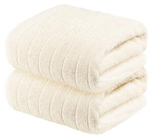 LIVARNO home Froté ručník, 50 x 100 cm, 2 kusy (krémová) (100358109002)