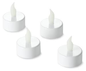 Čajové svíčky s LED, 4 ks, bílé