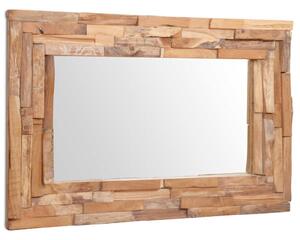 Dekorativní zrcadlo teak 90 x 60 cm obdélníkové 244563