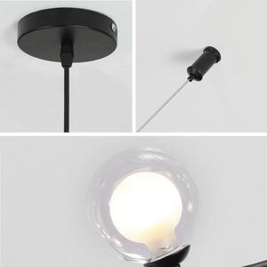 Toolight - Kovová průmyslová skleněná stropní lampa APP755-6CP, černá, OSW-03988