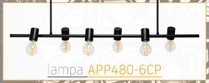 Toolight - Kovová industriální stropní lampa 6xE27 APP480-6CP, černá, OSW-00906