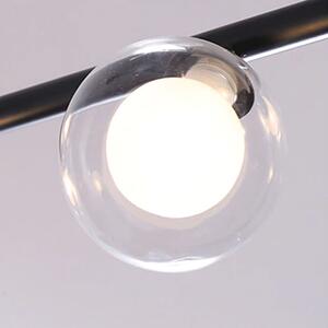 Toolight - Kovová průmyslová skleněná stropní lampa APP755-6CP, černá, OSW-03988