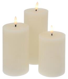Sada LED svíček 3 ks, krémová