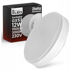 LED žárovka GX53 12 W, 1160 lm – teplá bílá, IP44, úhel 160°, Ø 72 mm