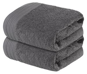 LIVARNO home Froté ručník, 50 x 100 cm, 2 kusy (tmavě šedá) (100358529001)
