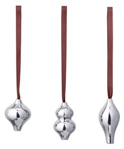 Ferm Living Vánoční ozdoby Komo Ornaments set 3ks, silver