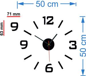 Nalepovací nástěnné hodiny z akrylu – moderní 3D plexi hodiny | SENTOP X0089