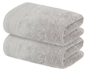 LIVARNO home Froté ručník, 50 x 90 cm, 2 kusy (světle šedá) (100347431003)