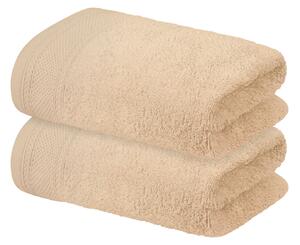 LIVARNO home Froté ručník, 50 x 90 cm, 2 kusy (béžová) (100347431004)