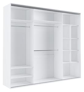 Šatní skříň Grande Barva korpusu: Bílá, Rozměry: 254 cm, Dveře: Zrcadlo