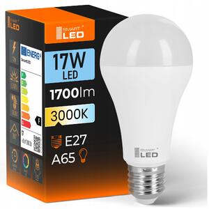LED žárovka E27 230 V, 17 W, 1700 lm, 3000 K – teplá bílá, 13 × 6,5 cm