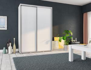 Šatní skříň Penelopa bez zrcadla Barva korpusu: Bílá, Rozměry: 155 cm, Dveře: Bez zrcadla